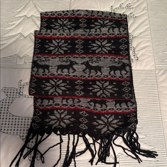 None Accessories - Festive Holiday Scarf-74”x10”